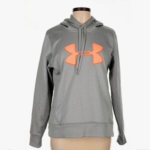 Under Armour Gray Hoodie with Vibrant Orange Logo